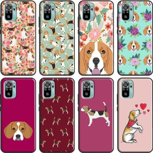 Beagle Floral Dog For Xiaomi Redmi Note 9 8 Pro 8T 9S 7 6 K40 10 Pro Case For Redmi 9A 8A 7A 9T 9C 9 Coque