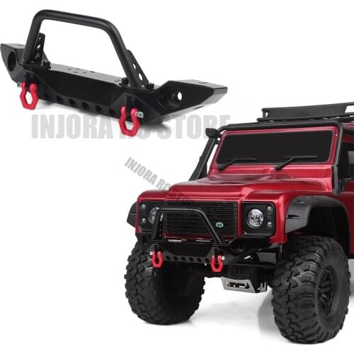 Black Metal Front Bumper with Tow Hook for 1:10 RC Crawler Car Axial SCX10 90046 SCX10 III AXI03007 Traxxas TRX-4