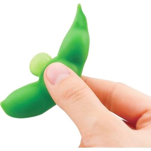 Decompression Edamame Toy Squeeze Squeeze Pea Bean Keychain Anti-stress Adult Toy Rubber Boy Christmas Gift Board Game Toy