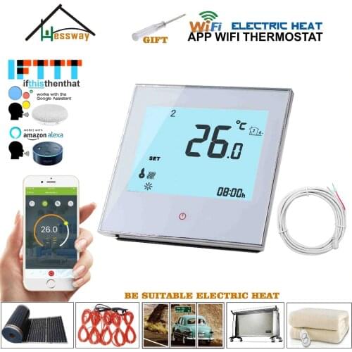 Voice interaction Weekly Programmable google home control wifi thermostat 16A heating for electric floor