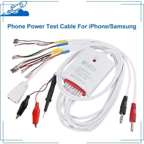 Phone Power Test Cable With Red Black Alligator Clips W103A For iPhone For Samsung Phone Service DC Power Supply Current Testing