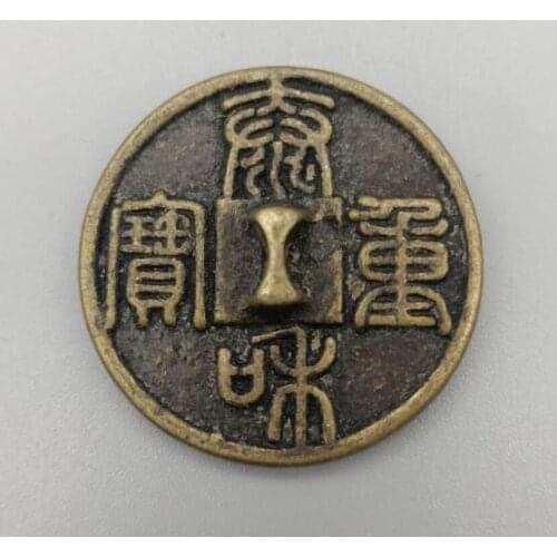 China archaize brass small Bronze mirror crafts statue