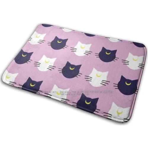Luna And Artemis Mat Rug Carpet Anti-Slip Bedroom Entrance Door Mat Sailormoon Japanese Illustration Pattern Kawaii Luna