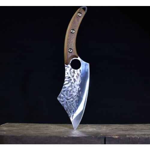 Longquan kitchen knife hand-forged small slice knife household kitchen knife meat boning knife raw fish knife ghost hand-made