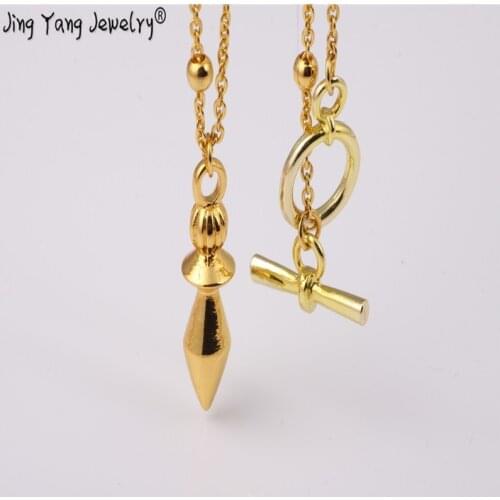 Jingyang Reiki Copper Chakra Harmony Pendulums For Dowsing Rose Gold European Fashionable With Necklase Chain