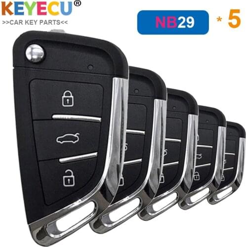 KEYECU 5 Pieces/ Lot KEYDIY NB Series NB29 Multi-functional KD Remote Control Key - 3 Buttons - for KD900/ KD900+/ URG200/ KD-X2