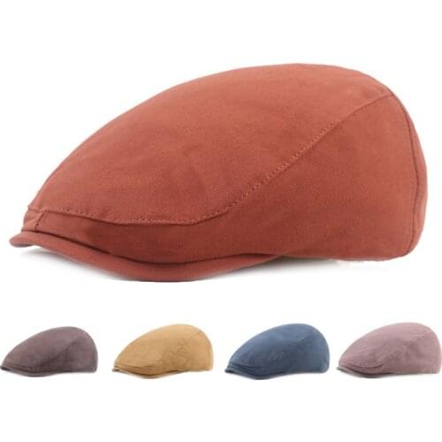 2021 New Caps Youth Beret Spring and Autumn Hat Men and Women Vintage Solid Casual Newsboy Hat