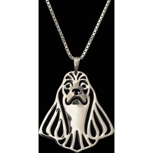 New Unique Romantic Gold Silver Color American Cocker Spaniel Pendant Necklace Hunger Games Necklace Women Best Friend Choker