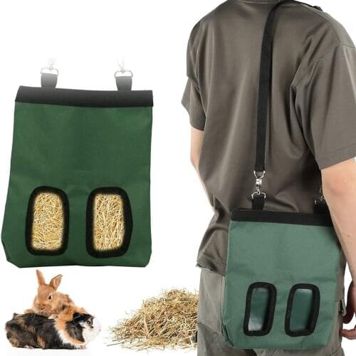 New Portable Oxford Cloth Hay Feeding Hanging Pouch Feeding Dispenser Container Rabbit Guinea Pig Small Animals Pet Feeding Bag