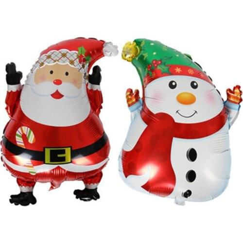 Santa Claus Christmas Snowman Shaped Aluminum Film Balloon Helium Air Balloon Party Christmas Decoration Supplies