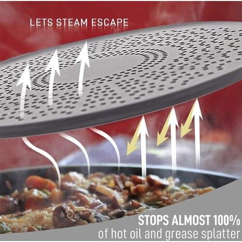 Silicone Splatter Screen Grease Splatter Guard with Folding Handle for Cooking Splatter Guards Fry Pan 13 Inch