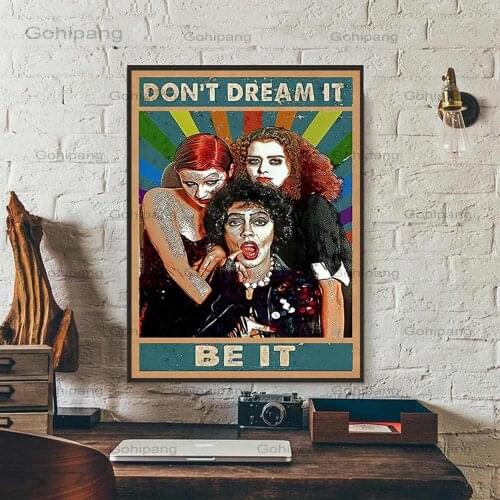 Rocky Horror Picture Canvas Painting Horror Film Vintage Retro Canvas Poster Decorative Wall Art Room Home Bar Art Poster Decor