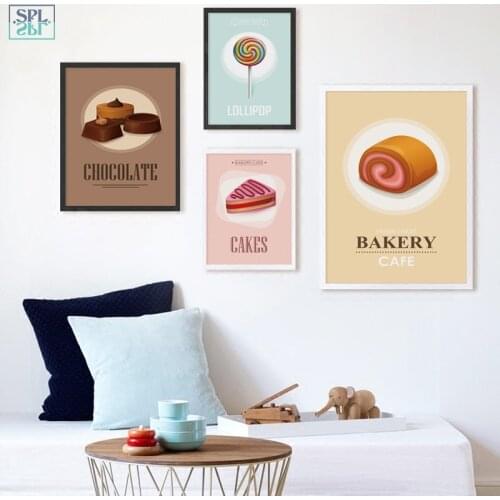 SPLSPL Baby Room Wall Decoration Candy Shop Dessert Canvas Art Painting Posters and Prints Cuadros Decoracion for Living Room