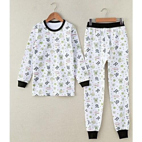 GB-Kcool Boys Thermal Underwear O-Neck Tops and Pants Soft Cotton Kids Long Johns Spring Autumn Children Bottoming Sleepwear