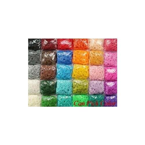 Uf3 600 bands+24 S-Clips/pack Elastic Rubber Family Candy Colorful Bracelet Loom Bands Multy DIY Silicone Refills