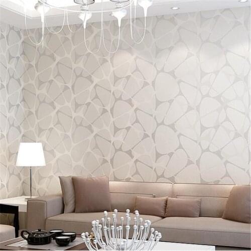 Wellyu European - style white plaid non - woven wallpaper flocking bird nest sprinkle silver living room TV background wallpaper