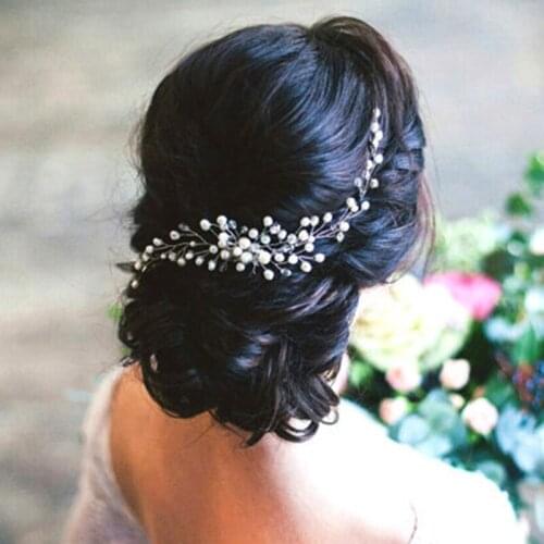 Women Wedding Hair Ornaments Imitatd Pearls Hairpin Bridal Hair Combs Crystal Headband for Girls Bride Decoration in the Hair