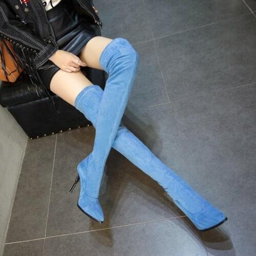 Ladies' Winter Cow Carefully Coarse Heel Pointed Monochrome Fashion Boots-T613