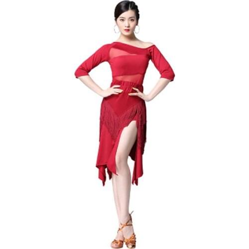 Dance 2019 new autumn adult latin dance international ballroom dance gauze sexy tassel suit female
