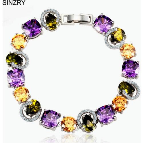 Hot Sparkling AAA+ Cubic Zirconia Stone women CZ bridal wedding charm bracelet & bangle fashion jewery accessory wholesale