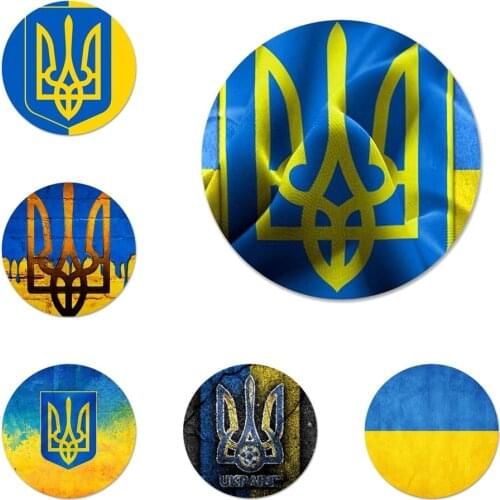 58mm Ukraine Flag Icons Pins Badge Decoration Brooches Metal Badges For Clothes Backpack Decoration
