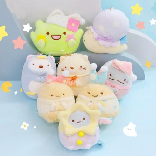 1 Pcs Kawaii Pajamas Series Anime Sumikko Gurashi Plush Doll Soft Stuffed Plush Pendant Keychains for Children Gift Plush Toys