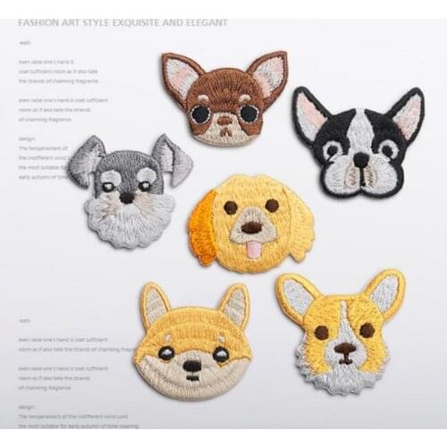 1Pcs Puppy Embroidered Patches Iron On Patch Sewing Applique Badge Clothes Patch Stickers Apparel Craft Sewing Accessories