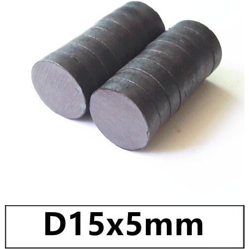 10pcs/lot Y30 Disk Ferrite Magnet 15*5 mm Permanent magnet 15mm x 5mm Black Round Speaker magnet 15x5 mm