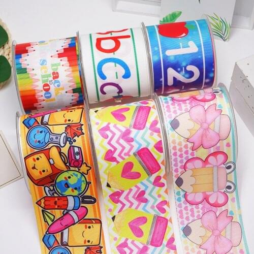 10 Yards 3inch 75mm Cartoon Printing Grosgrain Ribbon For Hair Bows DIY Crafts Handmade Accessories 56076