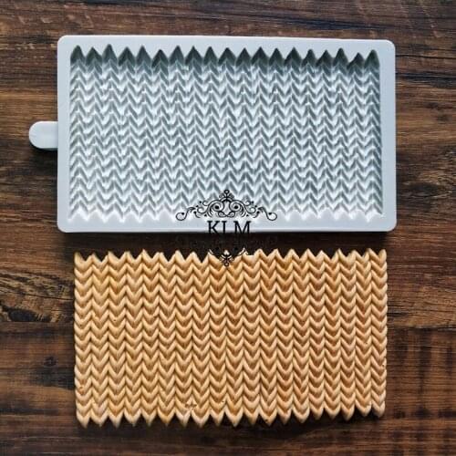 2018 New Chunky Knit Mould Food grade silicone cake edge decoration tool