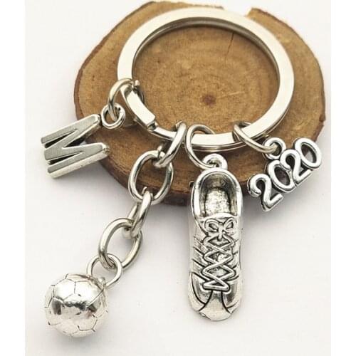 2020 (A-Z) Custom Keychain Fashion creative charm football shoes footbal keychain football sports shoes keychain
