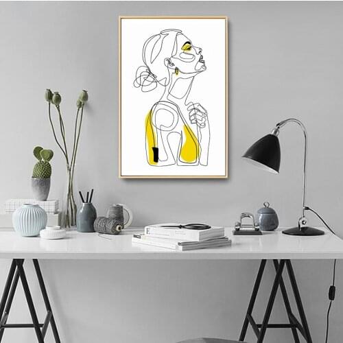 Line Art Girl Abstract Home Decoration Hanging Paintings Canvas Painting Wall Art Kitchen Garden Decoration Back To The Future