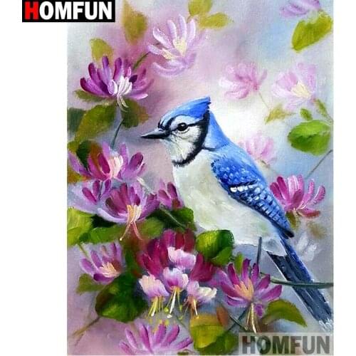HOMFUN Full Square/Round Drill 5D DIY Diamond Painting "Birds and flowers" 3D Embroidery Cross Stitch 5D Home Decor A14978