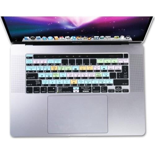 XSKN Mac OS X Shortcuts Keyboard Cover Skin for MacBook Pro 16 A2141 2020 New MacBook Pro 13.3 Touch Bar A2338 M1 A2251 A2289