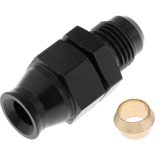 Black Anodized 5/16" Tube Pipe to 6 AN Male Adapter Fitting With Brass Insert