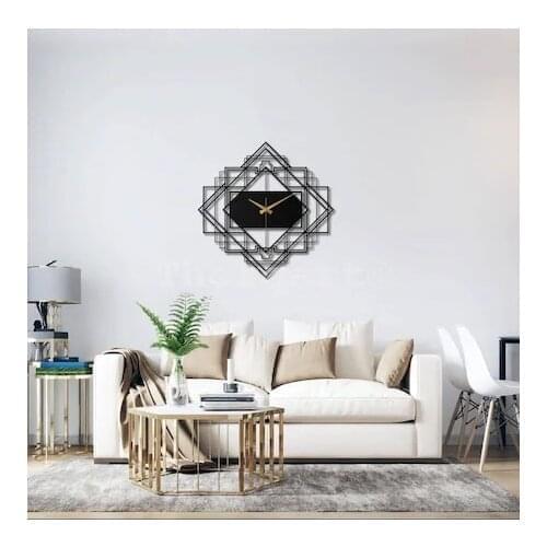 Geometric Design Decorative 70x70 cm Wall Clock Modern Design Large 3D Clock Watch Metal Modern Design Wall Clock home Decor