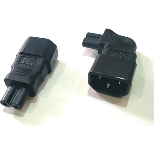 5pcs HiFi Audio IEC C14 3-Pin Male To C7 3-Pin Female Straight Power Plug Converter Adapter