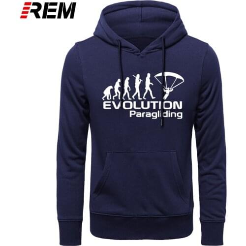 REM Hoodies, Sweatshirts Newest fashion Skydiving evolution born to fly Men Man Paragliding print Paragliders neck Tops