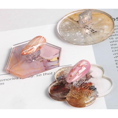 Ins Style Acrylic Retro Palette Starry Sky Shell Butterfly Shape Gel Polish Glitter Mixing Decor Showing Nail Art Display Stand