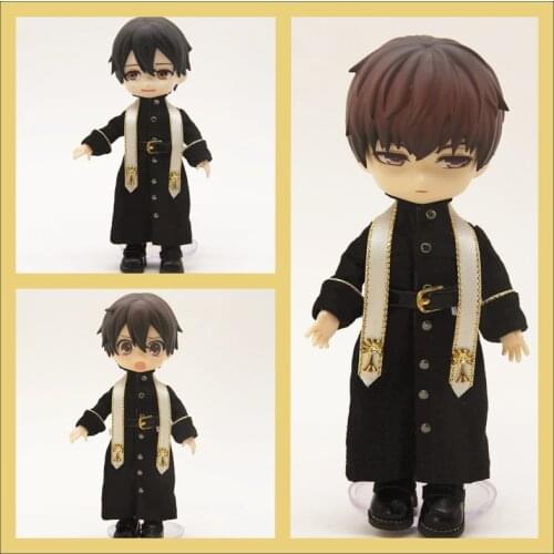 OB11 Baby suit priest set spot robe with diamond cross black nun bible GSC plain body p9 molly doll clothes suit
