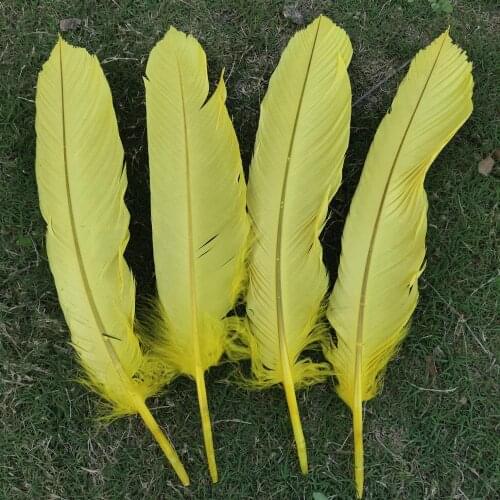 Beautiful Wholesale 10/50pcs Rare Yellow Pheasant Feathers 35-40cm/14-16inch For Wedding Christmas Home Craft Decoration