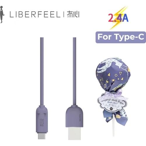 Liberfeel Maoxin type c usb cable cute lollipop pink purple green grey blue usb c charging cable for phone switch game