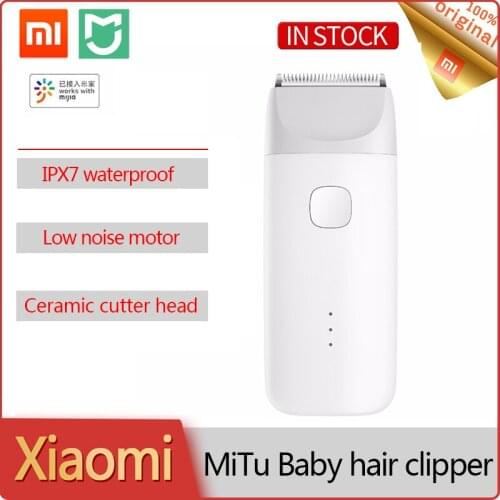 Original Xiaomi MiTu Baby Hair Clipper Waterproof USB Rechargeable Electric Baby Clipper Razor Silent Motor for Children Barber