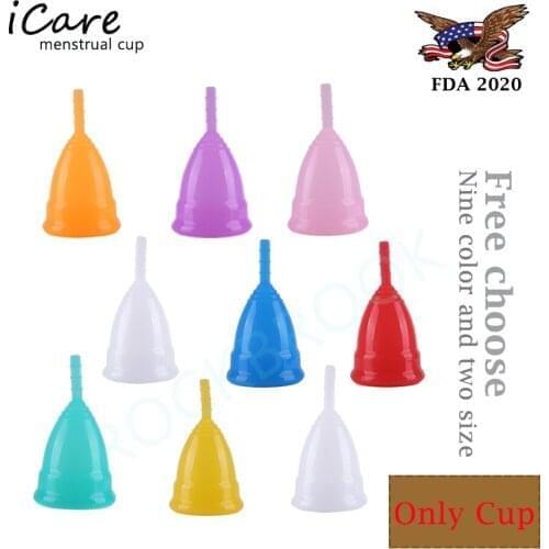 30 Piece iCare Wholesale Reusable Medical Grade Silicone Menstrual Cup Feminine Hygiene Product Lady Menstruation Copo