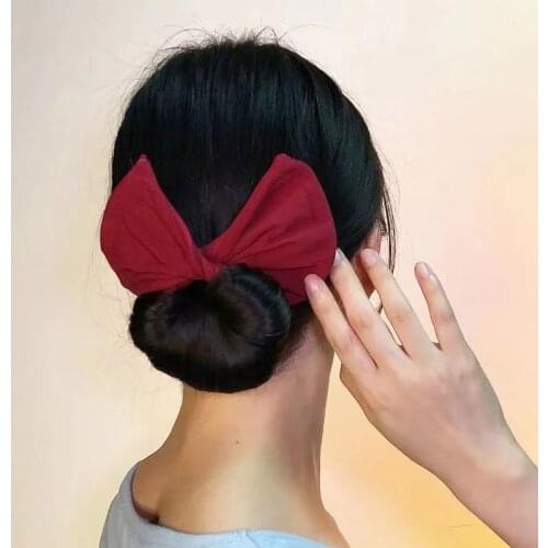 Fashion Women Girls Printed Knotted Deft Bun Hair Bands Rope Headband Fabric Hair Clip Hair Making Tool Hair Accessories