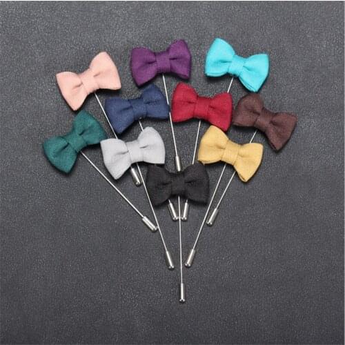 Wholesale Brooch 5Pcs/Lot Bowknot Handmade Fabric Brooches Lapel Pin For Men Brooches Wedding Brooch