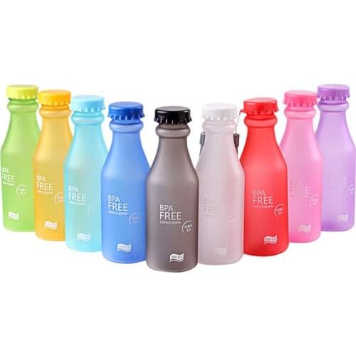 Candy Colors Water Bottle Unbreakable Frosted Plastic kettle Free Portable Water Bottle for Travel Yoga Running Camping