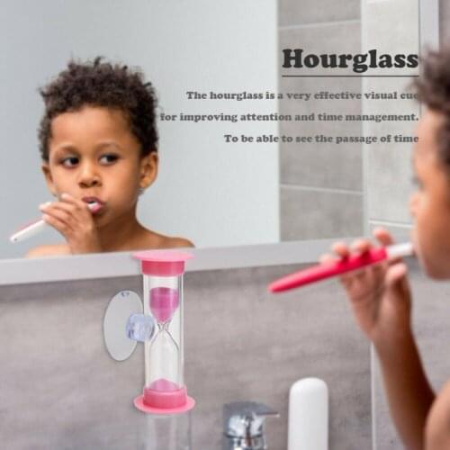 2/3min Plastic Hourglass With Suction Cup Kid Teeth Brushing Sandglass Timer Home Decor Hourglasses Toothbrush Timer For Teeth
