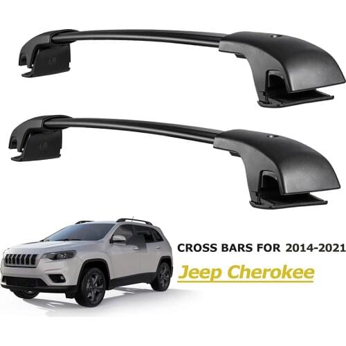 Roof Rack Cross Bar Rail Compatible With Jeep Cherokee 2014 2015 2016 2017 2018 2019 2020 2021 Cargo Racks Rooftop Luggage