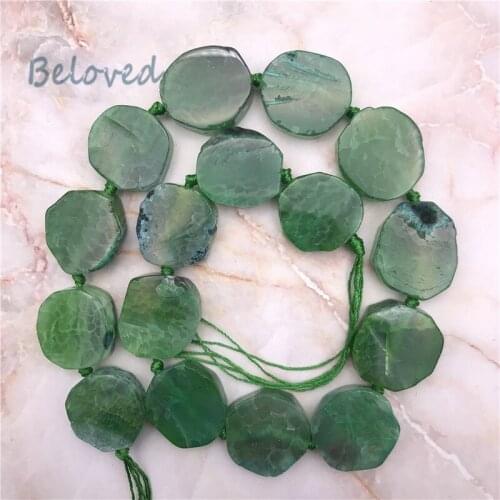 Natural Freeform Green Dragon Veins Agates Slice Beads, Raw Agat Quartz Gems Stone Slab Pendant Beads for Jewelry, BG18191